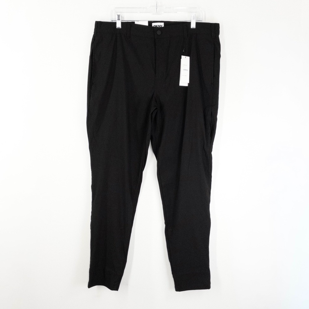 DKNY Pants Men's Large Black Stretch Performance Casual Dress NWT $89 Modern Fit